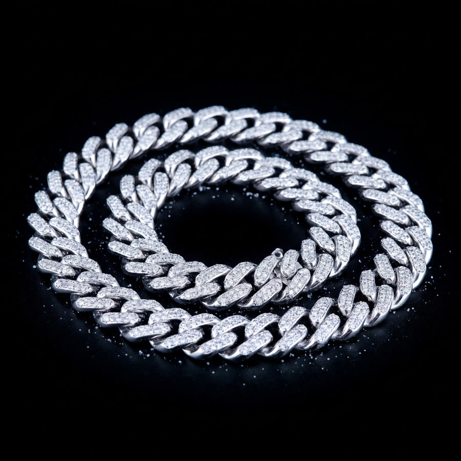 Frost Cuban 12 mm, wysadzany łańcuch Miami Cuban